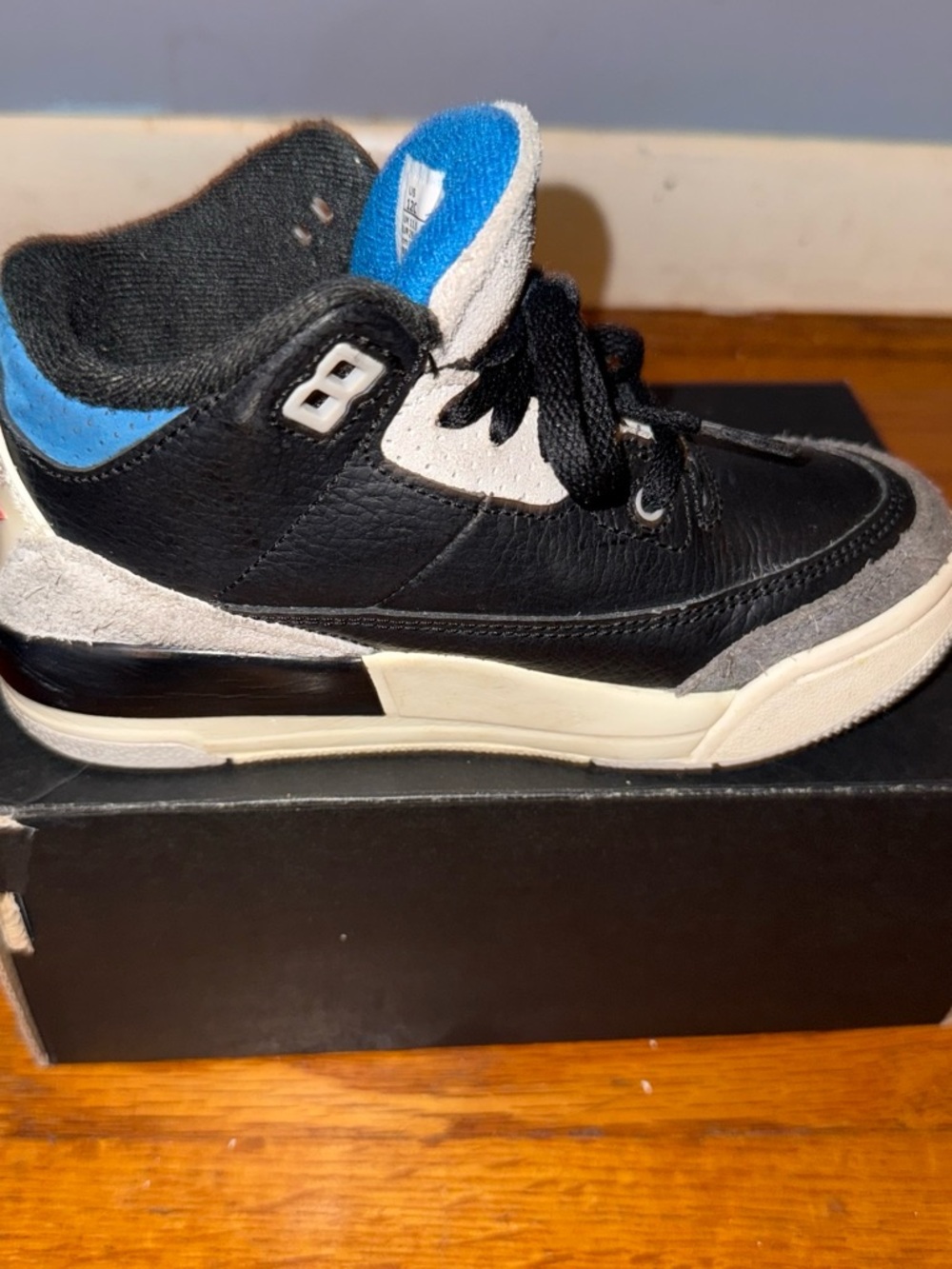 Jordan Kids Black, Blue & Gray High-Top Sneakers